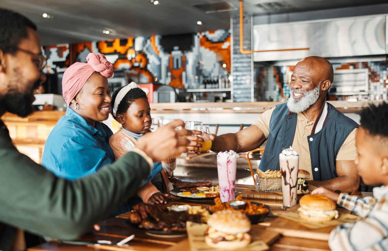 Family eating at a restaurant